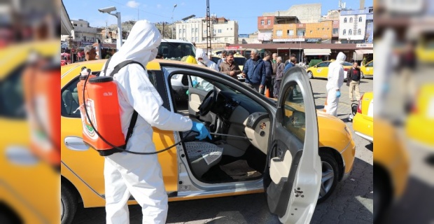 Büyükşehir Ticari Taksilerde dezenfekte çalışmalarını sürdürüyor