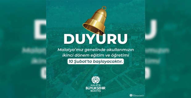 Malatya Büyükşehir Belediye Başkanlığından Duyuru