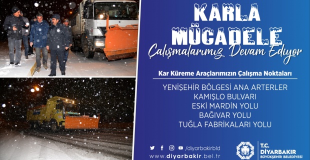 Diyarbakır Büyükşehir,kar ve buzlanmaya karşı çalışmalarına aralıksız devam ediyor