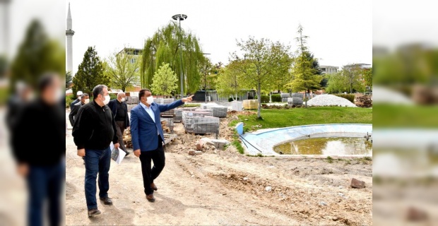 Malatya Büyükşehir Belediye Başkanı Gürkan,Sümerpark rekreasyon alanında incelemelerde bulundu.