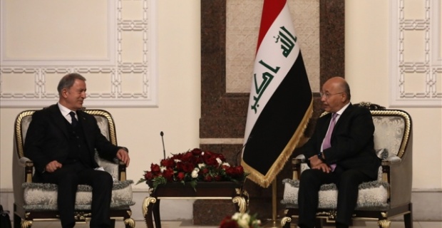 Bakan Akar,Irak Cumhurbaşkanı Berham Salih İle Görüştü