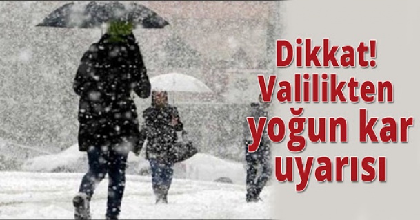 Diyarbakır Valiliği "Yoğun kar yağışı bekleniyor"