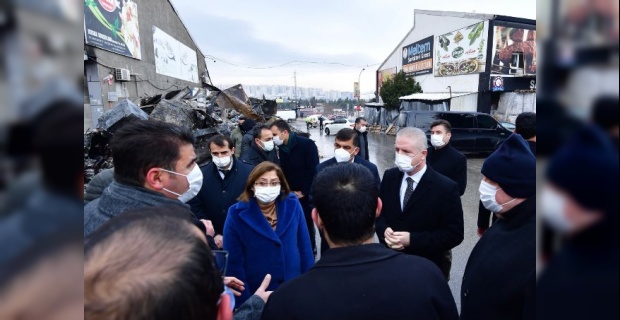Gaziantep Valisi Gül'den esnafa geçmiş olsun ziyareti
