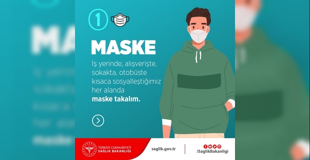 Sağlık Bakanlığı "maske-mesafe-temizlik önlemlerini uygulamaya devam edelim"