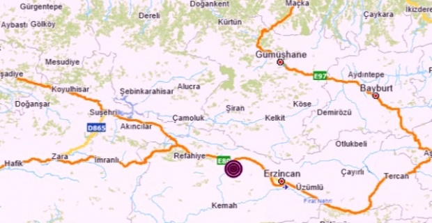 Erzincan Kemah merkezli 4.3 büyüklüğünde deprem