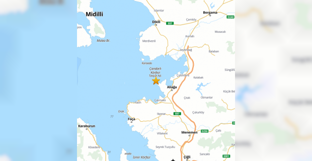Ege Denizi - Çandarlı Körfezi - Aliağa (İzmir) 4.2 büyüklüğünde deprem.