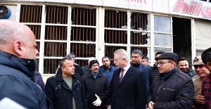 Gaziantep Valisi Gül,esnafa geçmiş olsun dileklerini iletti.