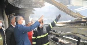 Başkan Beyazgül "itfaiye ekiplerimiz 8 yangın söndürme aracı ile anında müdahale ettiler"