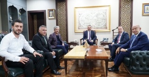 Siirt Valisi Hacıbektaşoğlu,Özdemir ve beraberlerindeki heyeti kabul etti.