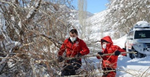Bitlis'te Kar ve Tipiden Yolu Kapanan Köyde Doğum Sancıları Çeken Hamile Kadın Hastaneye Ulaştırıldı