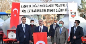 Vali Karaloğlu,Sulama Tankeri Dağıtım Törenine katıldı.