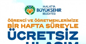 Malatya Büyükşehir "Toplu Taşıma Araçlarımız 1 Hafta süre ile ücretsiz olacaktır"